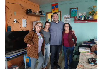 Conversa sobre a coleção Ciências Vida e Universo com professores de escolas estaduais de Ilhéus,  